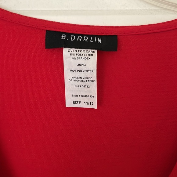 Red Long Sleeved B. Darlin Dress NWT - Picture 2 of 4